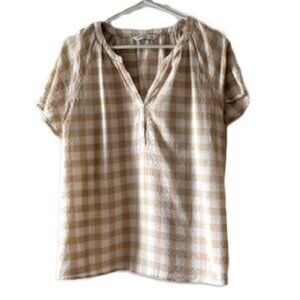 Sonoma Tan Gingham Short Sleeve Shirt